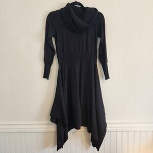 Nina Leonard Women's Size Small‎ Black Cowel Neck Long Sleeve Dramatic Skirt New